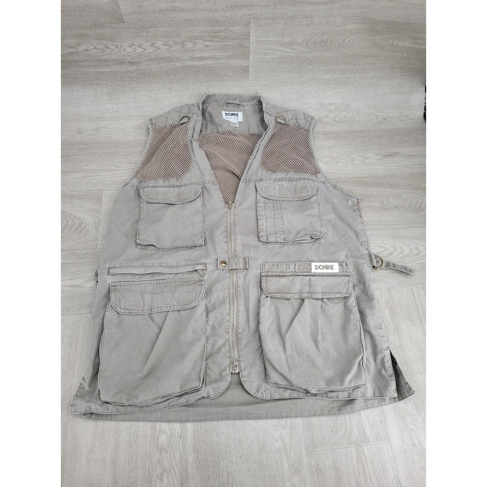 Domke Photo Vest Men's XL Khaki Mesh Utility Photographer Fishing Vest
